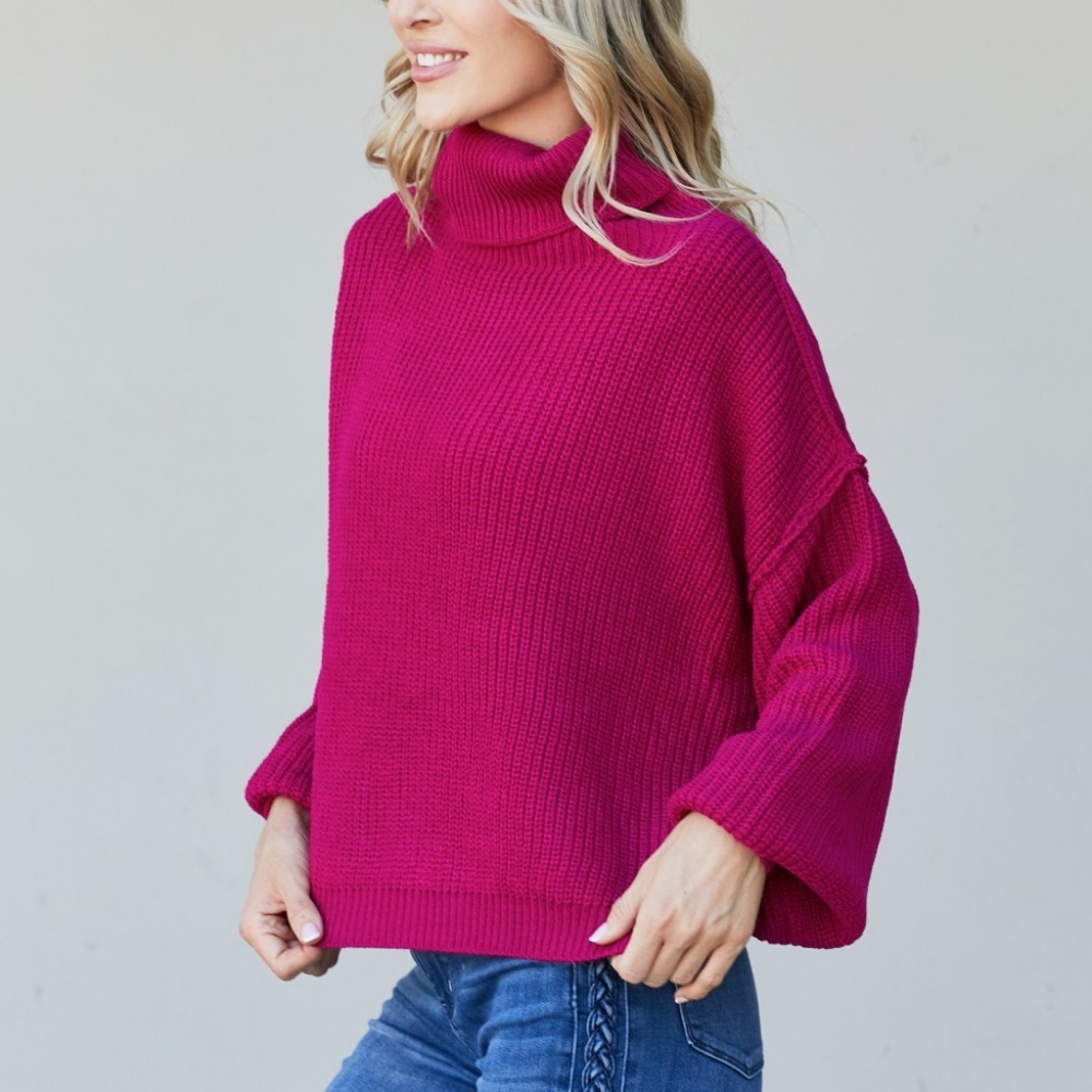 First Snow Ribbed Turtleneck Sweater - Picture 5 of 6